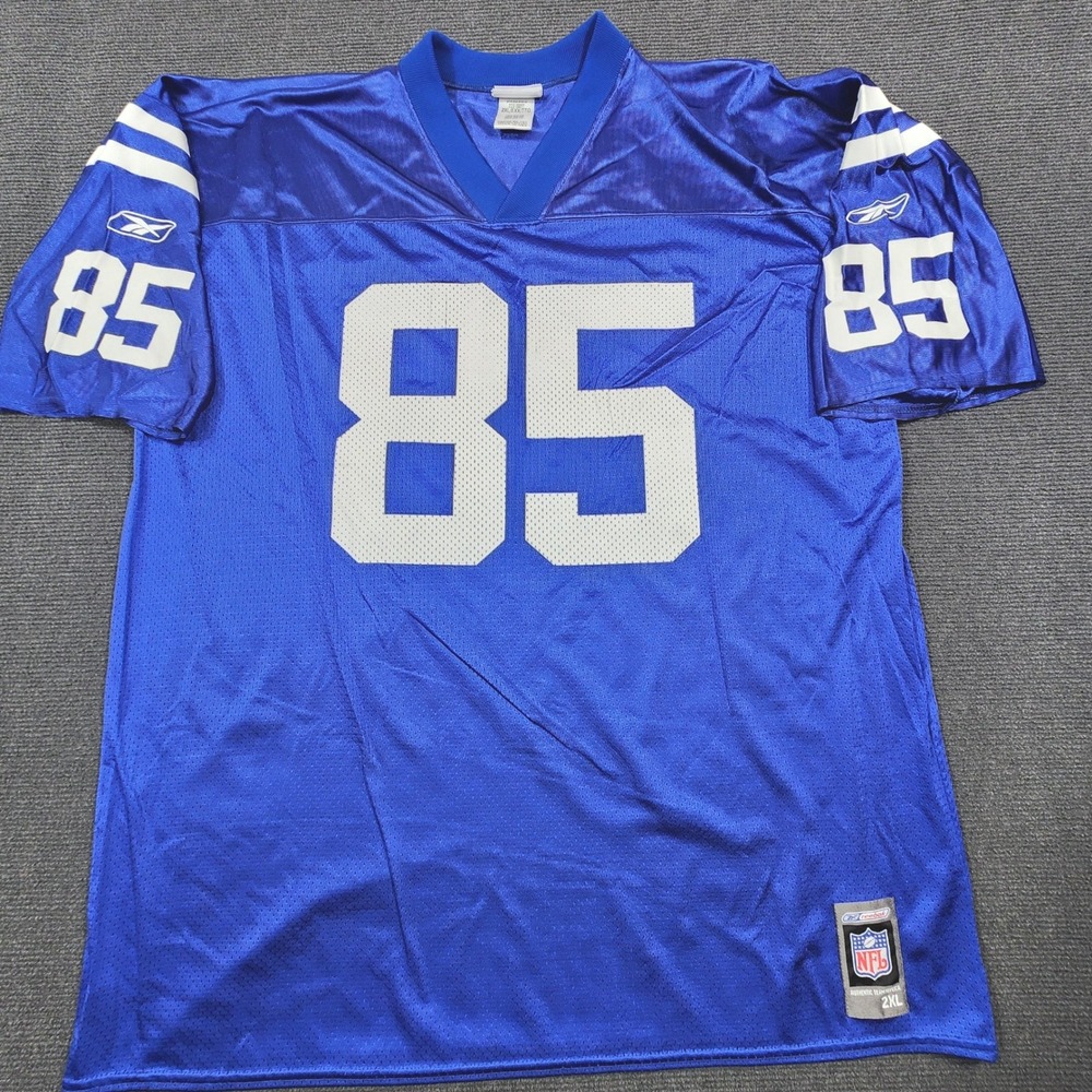 Reebok NFL Indianapolis Colts #85 Ken Dilger Jersey Mens 2XL Blue Mesh Athletic